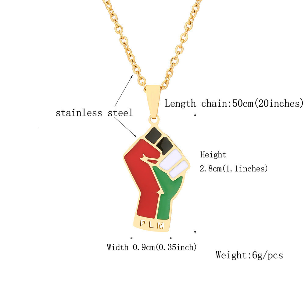 Palestinian Colorful Unity Fist Necklace