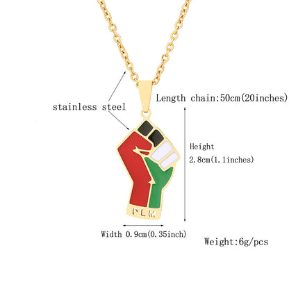 Palestinian Colorful Unity Fist Necklace