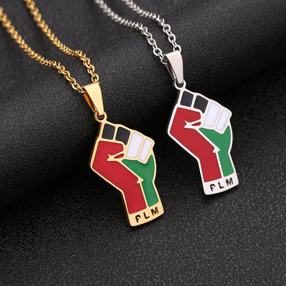 Palestinian Colorful Unity Fist Necklace