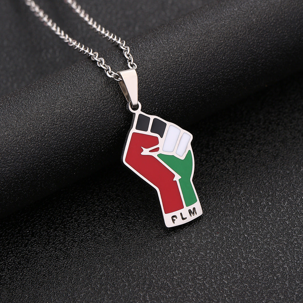 Palestinian Colorful Unity Fist Necklace